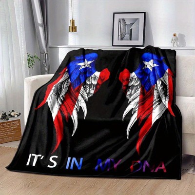 Romantic Puerto Rico Pattern Printed RV Travel Blanket, Christmas Gift.