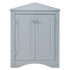 Modern Corner Storage Cabinet With Adjustable Shelves 2 Doors Triangle Freestanding Floor Cabinet For Living Room Small Space - 3 of 4