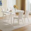 CAVINAS Dining Table Set for 4 Kitchen Table Cream-Style White MDF Dining Table Set with 4 Armless Chairs for Small Places - 3 of 4