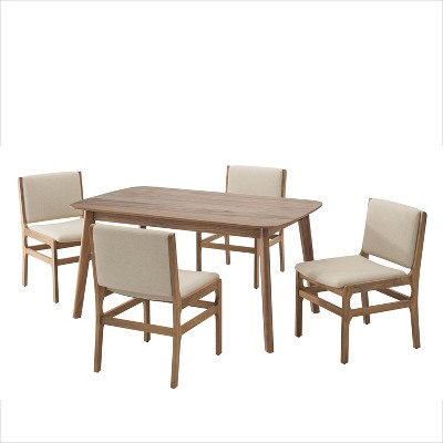 Christopher Knight Home Haven 5-Piece Mid-Century Modern Rubberwood Dining Set
