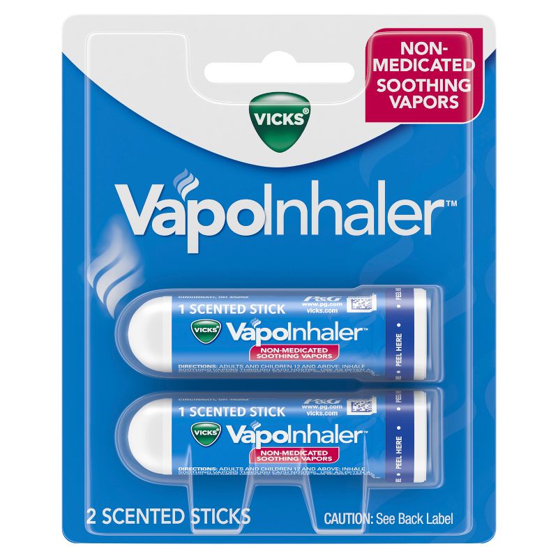 Vicks VapoInhaler Non-Medicated Portable Nasal Inhaler - 2ct, 1 of 12