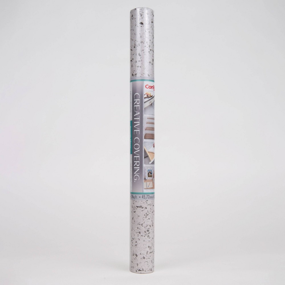 Con-Tact 24sqft Adhesive Shelf Liner - Petite Terazzo Gray: Drawer Liner, Grid Lines, Spot Clean, Storage & Organization
