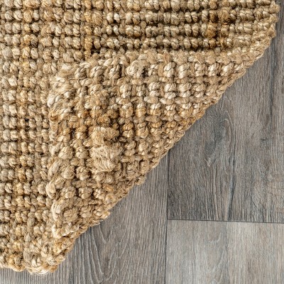 Kiwa Natural Jute 6' x 9' Handwoven Farmhouse Area Rug