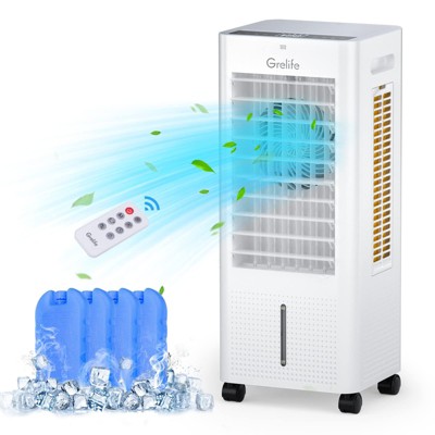SKONYON 3-IN-1 Evaporative Air Cooler, Portable Fan/Humidifier/Cooling with Ice Box
