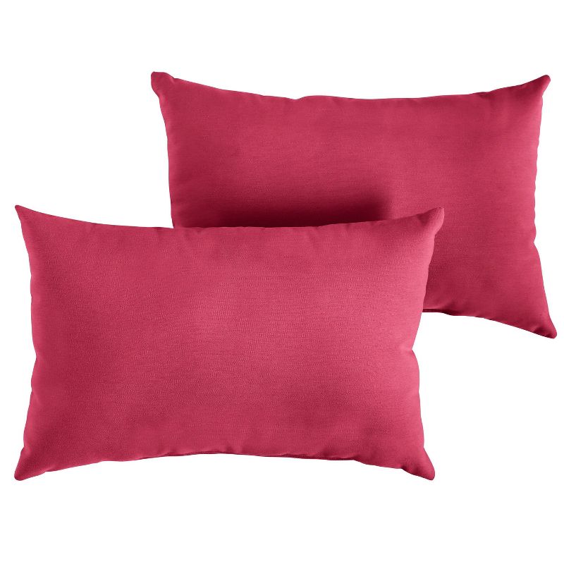 2pk Sunbrella Outdoor Throw Pillows Hot Pink, 1 of 4
