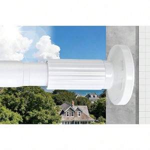 Tension Curtain Rod 51 - 166 Inch Long Outdoor Patio Window Bathroom No - Drill Adjustable Spring Rod White Never Rust - 1 of 4