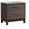 Contemporary 1pc Nightstand Two Tone Antique Gray Bedroom Furniture Nightstand Center Metal Glides Brass Bar Pulls - 3 of 4