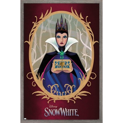 Trends International Disney Snow White: Live Action - Illustrated Evil Queen Framed Wall Poster Prints Barnwood Framed Version 22.375" x 34"