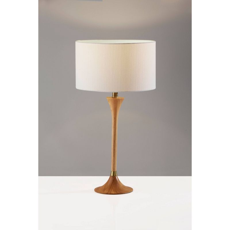 Rebecca Table Lamp Natural Rubberwood with Antique Brass Accent - Adesso, 6 of 8