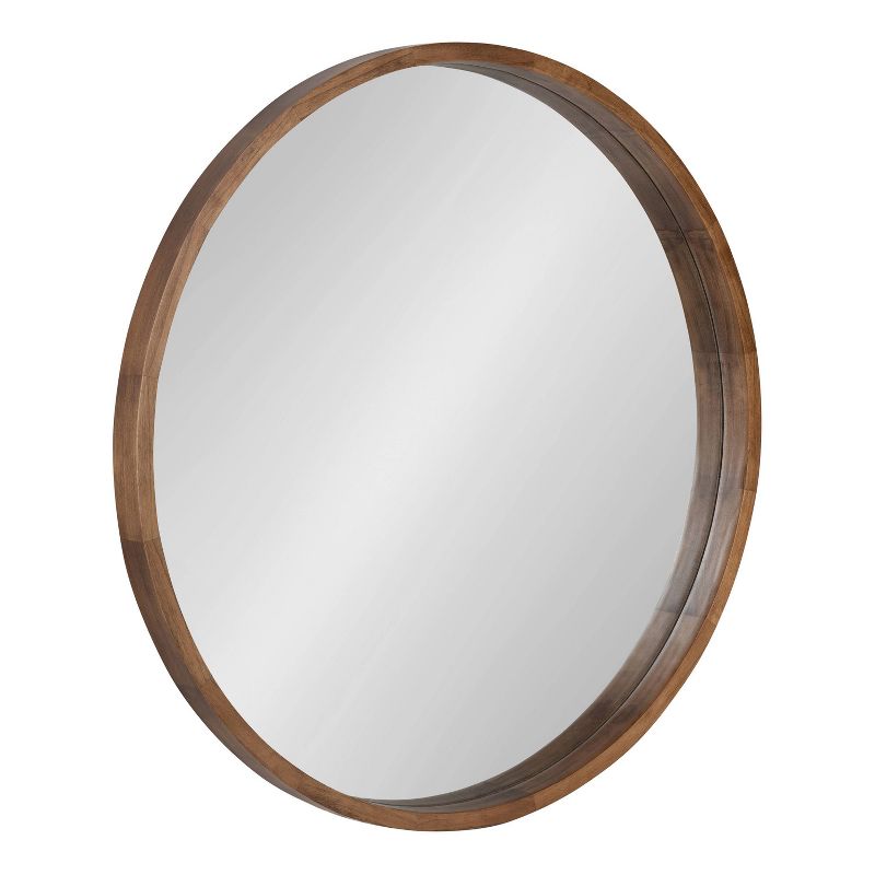 36&#34; Hutton Round Wall Mirror Rustic Brown - Kate &#38; Laurel All Things Decor, 1 of 10