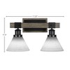 Toltec Lighting Tacoma 2 - Light Vanity in  Black/Painted Wood with 7" White Muslin Shade - 2 of 2