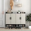 TopComfy Decorative Storage Cabinets Sideboard Shoe Cabinet Large Modern Shoe Storage Cabinet Shelves for Living Room, White, 59.05"*20.19"*9.25" - 2 of 4