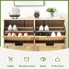 Woven Shoe Cabinet - 4-Door Rack with Adjustable Shelves, Rustic Entryway Organizer for Hallway - 2 of 2