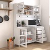 LOVMOR 63" W Large Kitchen Hutch Cabinet, Freestanding Pantry Cabinets Storage Kitchen Cupboard - 3 of 4