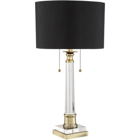 Traditional Column Table Lamp, Black Drum Table Lamp Shade