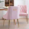 DYHOME Modern Dining Chairs Set of 2, Mid Century Dining Chairs with 5.12” Cushions, Velvet Upholstered Dining Chairs with Back Pull Rod - 2 of 4