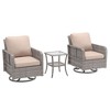 Sonkuki Patio Bistro Sets, 3- Piece Outdoor Swivel Rocking Chairs Set of 2 with Rattan Side Table for Patio Porch Pool - 2 of 4