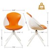Swivel Accent Chair - 360° PU Leather Modern Desk Chair, Ergonomic Round Back Vanity Stool for Living Room, Bedroom - 3 of 4