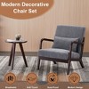 Racxily Mid-Century Modern Accent Chair - Upholstered Reading Chair with Pillow, Sturdy Rubberwood, Ergonomic Comfort for Living Room/Bedroom - 2 of 4