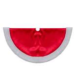 Northlight 20-Inch Red Satin Mini Christmas Tree Skirt With a White Faux Fur Trim