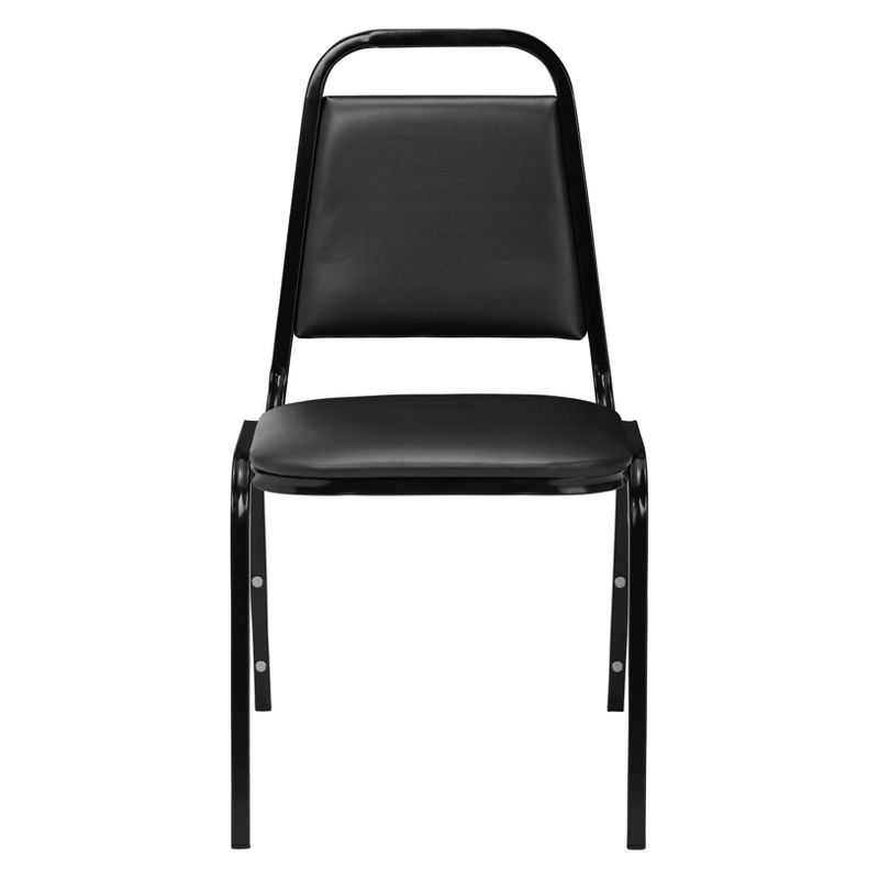 Set of 2 Vinyl Padded Stack Chairs with Seat and Frame Black - Hampden Furnishings, 3 of 9