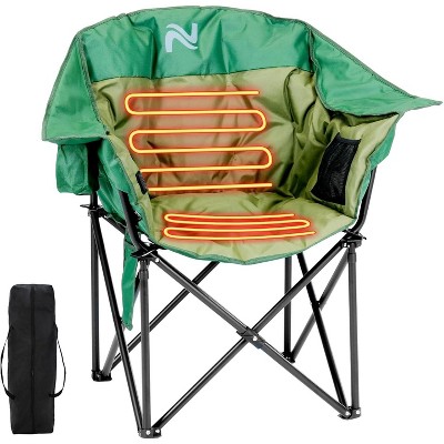 Docred 400LBS Oversized Heated Camping Chair - Oversized Padded Outdoor Chair USB Heating, Side Pocket & Carry Bag for Patio, Beach, Fishing
