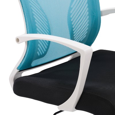 ErgoFlex Mesh and Plastic Swivel Task Chair with Fixed Arms in Black