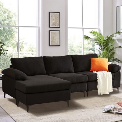XIZZI Convertible Sectional Couch, 3 Seat L Shaped Sofa with Reversible Chaise Mid-century Modular Couch for Living Room, Apartment and Office