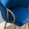 SKRAN 30 Inch Velvet Upholstered Bar Stools Set of 2 Counter Height Bar Chairs With Gold Legs and Chrome Footrest For Dining Room, Pub - 3 of 4