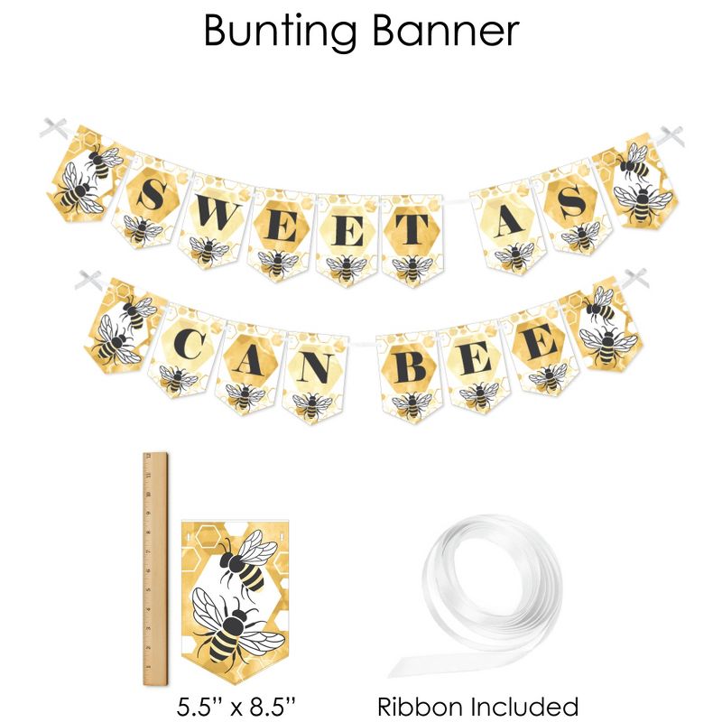 Big Dot of Happiness Little Bumblebee - Bee Baby Shower or Birthday Party Supplies - Banner Decoration Kit - Fundle Bundle, 3 of 9