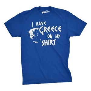 I Have Greece On My Shirt Funny Pun Geography Country Tee - Crazy Dog Men's T Shirt - 1 of 4