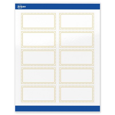 Avery 2" x 4" Labels, Gold Border with Gold Dots, 100 ct