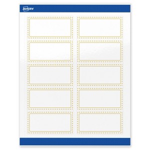 Avery 2" x 4" Labels, Gold Border with Gold Dots, 100 ct - 1 of 4