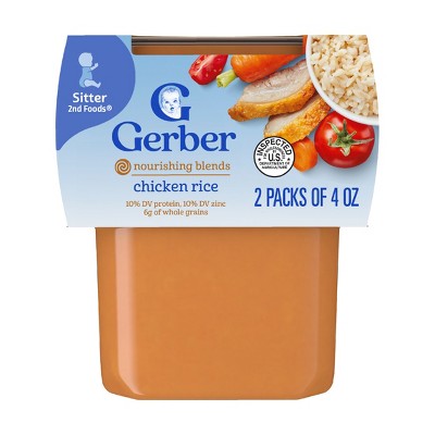 Gerber Baby Food Stage 2 Chicken & Rice  Puree Tub - 2ct/4oz