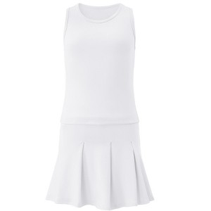 Girls Workout Activewear Sets Tennis Golf Outfits Sleeveless Tank Top and Pleated Skirt with Built in Shorts - 1 of 3