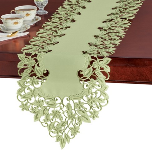 Collections Etc Trailing Vines Embroidered Intricate Cutwork Table ...