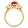 Pompeii3 Oval Ruby & Half Moon Diamond Ring 14k Yellow Gold Lab Created - 2 of 4