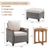 Outdoor Wicker Patio Seating Set All Weather PE Rattan Conversation Set with Cushion - 4 of 4