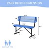 Itopfox Heavy Duty Metal Outdoor Park Bench with Backrest, Portable Frame for Commercial Use in Malls, Parks, Patios, Decks, Blue - 3 of 4