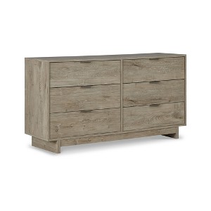 Signature Design by Ashley Contemporary Oliah 6 Drawer Dresser, Natural - 1 of 4