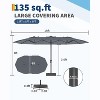 15FT Large Patio Umbrella with Base Included, Oversized Shade for 2-8 People, Double-Sided Rectangle Umbrella, Weighted Base for Pool, Deck, Backyard - 3 of 4