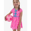 RuffleButts Toddler Girls UPF50+ Active Short Sleeve Bow Dress & Bike Short Set - 3 of 4