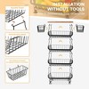 Furniinspire Utility Storage Cart Three-Layer Large-Capacity Swivel Wheel Beauty Cart Durable And Anti-Falling Suitable - 2 of 4