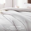 Queen Comforter Set, Grayish White Soft Bedding, 3 Pieces, 90x90 Comforter+ 2 Pillow Shams - 3 of 4