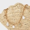 Mixed Shell and Simulated Pearl Beaded 29.5 Inch Shoulder Purse Strap - A New Day™ Gold - 3 of 4
