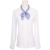 INSPIRE CHIC Women's Floral Stripes Printed Square Cotton Blended Gauze Neck Scarves 1Pc - 2 of 4