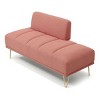 56" Width End of Bed Bench,Velvet Fabric Upholstered 2 Seater Sofa Couch Entryway Ottoman Bench,Fuzzy Sofa Stool Footrest,Window Bench-Cuddlewood - 3 of 4