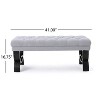 Hilton Ottoman Upholstered Ottoman Bench Footstool with Button Tufting & Diamond Stitching -ModernLuxe - 3 of 4