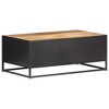vidaXL Coffee Table Rough Mango Wood and Natural Cane - 4 of 4