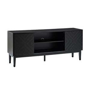 Perry TV Stand for TVs up to  65" With Adjustable Shelves| ARTFUL LIVING DESIGN-BLACK - 1 of 4